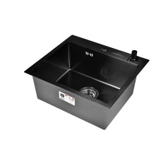 W35044B+сифон W02+ дозатор WW405B, Кухонная мойка ГРАФИТ премиум WISENT 500*440  W35044B+сифон W02+ дозатор WW405B, Кухонная мойка ГРАФИТ премиум WISENT 500*440
