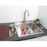 W35050+сифон W02+ дозатор WW405A Кухонная мойка премиум WISENT 500*500  W35050+сифон W02+ дозатор WW405A Кухонная мойка премиум WISENT 500*500