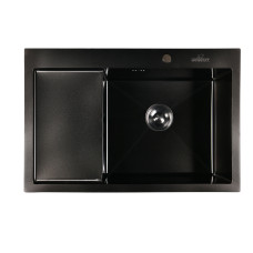 W37851B-R PVD Графит кухонная мойка премиум WISENT 780*510 W37851B-R PVD Графит кухонная мойка премиум WISENT 780*510