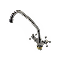 W4965 Смеситель двухручковый для кухни с высоким изливом, с гайкой Wisent						