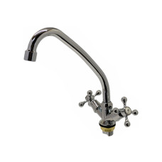 W4965 Смеситель двухручковый для кухни с высоким изливом, с гайкой Wisent						
