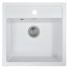 Мойка кухонная WISENT W510-28, искусств.гранит, цвет Вайт, 510х505 Мойка кухонная WISENT W510-28, искусств.гранит, цвет Вайт, 510х505