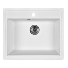 Мойка кухонная WISENT W600-28, искусств.гранит, цвет Вайт, 595х515 Мойка кухонная WISENT W600-28, искусств.гранит, цвет Вайт, 595х515