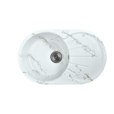 Мойка для кухни WISENT WA02-13,иск.камень,цвет мрамор бело-золотой (БЕЗ СИФОНА) Мойка для кухни WISENT WA02-13,иск.камень,цвет мрамор бело-золотой (БЕЗ СИФОНА)