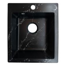 WA10-11 WISENT каменная под мрамор мойка, черная с белыми прожилками (410*485) WA10-11 WISENT каменная под мрамор мойка, черная с белыми прожилками (410*485)
