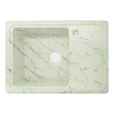 WB15-10 WISENT каменная под мрамор мойка д/кухни, белая с серыми прожилками (615*435)