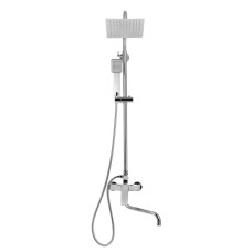 WG2443 Душевая система со смесителем и тропическим душем, сатин WIZENT WG2443 Душевая система со смесителем и тропическим душем, сатин WIZENT